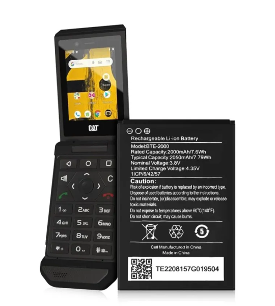 2000mAh BTE-2000 Battery for CAT S22 Flip Smartphone Replacement Battery Upgraded BTE-2000 Battery 3.8V