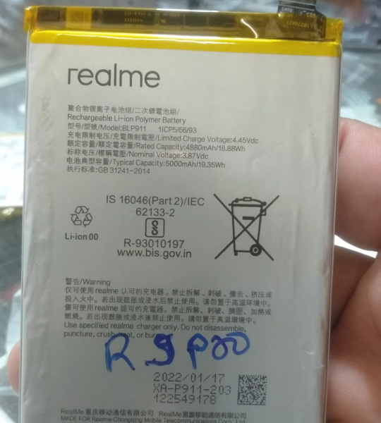100% original mobile battery for Realme 9 pro (BLP911)