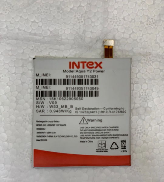 Mobile Battery For INTEX Aqua Y2 Power
