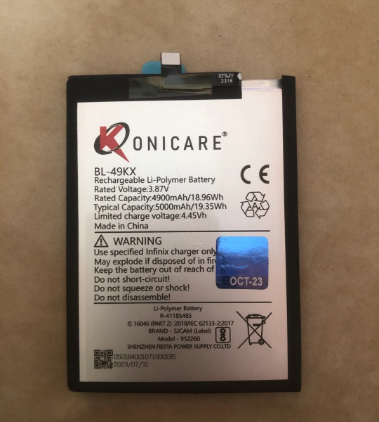 Konicare Original Infinix BL-49KX Battery For Infinix Note 11 (X663B) Mobile – 5000mAh