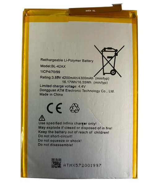 BL-42AX Battery for Infinix Note 4 X572 (4300 mAh) with 3 Months Warranty