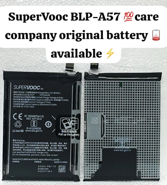 ORIGINALS BLPA57 Battery for Oppo Reno 12 Pro 5G (CPH2629) 5000mAh Battery 6 months replacement warranty