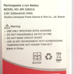 Mobile Battery for Intex Aqua Air BR 2385CA 2300mAh