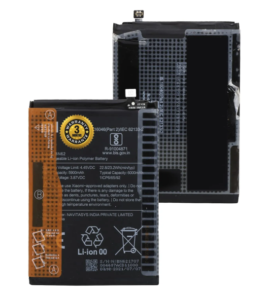 BN62 Battery for Poco M3 (Redmi Note 9-4G) Redmi 9 Power, Redmi 9T +3 Months Warranty
