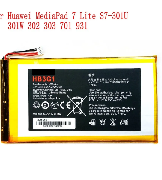 Mobile Battery for Huawei HB3G1 4000 mAh Li-Ion Mobile Battery for Huawei Mediapad 7 Lite S7-303 S7-931 T1-701U S7-301W S7-301U S7-302 (HB3G1)