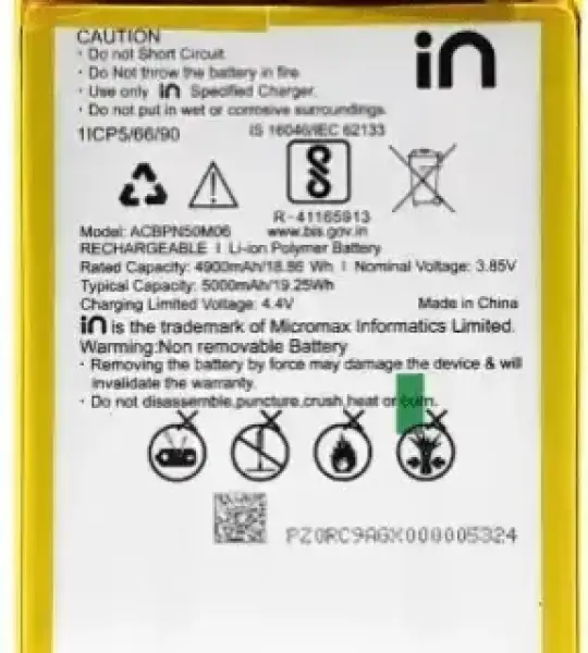 100% premium mobile battery for Micromax in 1 / in Note 1 / E6746 / E7746 / E6523 / 6 Month Warranty