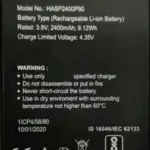 Mobile Battery for Panasonic P90 – (HASP2400P90) 2400 mAh