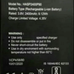 Mobile Battery for Panasonic P90 – (HASP2400P90) 2400 mAh