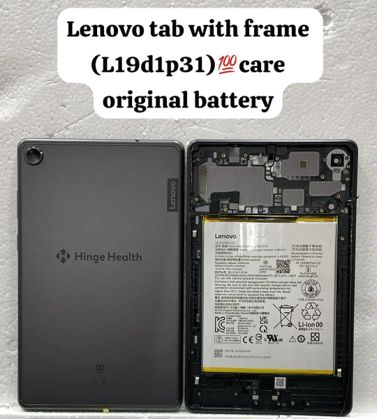 L19D1P31 3.86V 5100mAh LENOVO TAB M8 battery with back panel attached