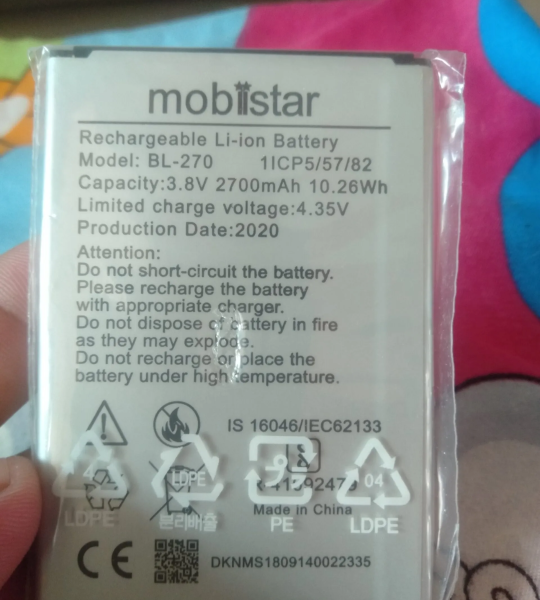 Battery for Mobiistar C1 Lite Model: BL-270 (2700mAh) with 3 Months Warranty