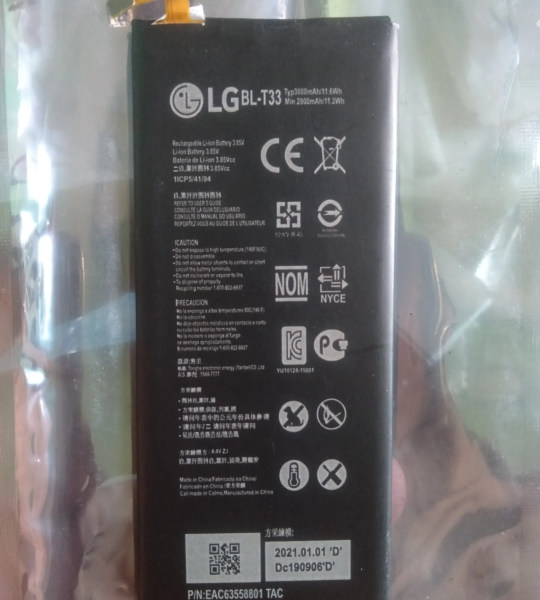 Battery for LG Q6 BL-T33 3000 mAh with 3 months replacement Warranty
